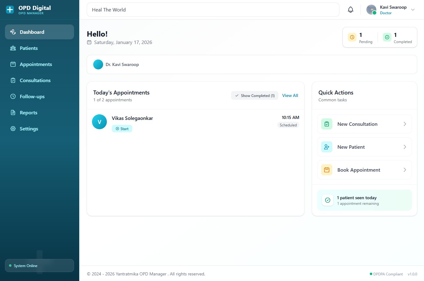 OPD Digital Dashboard