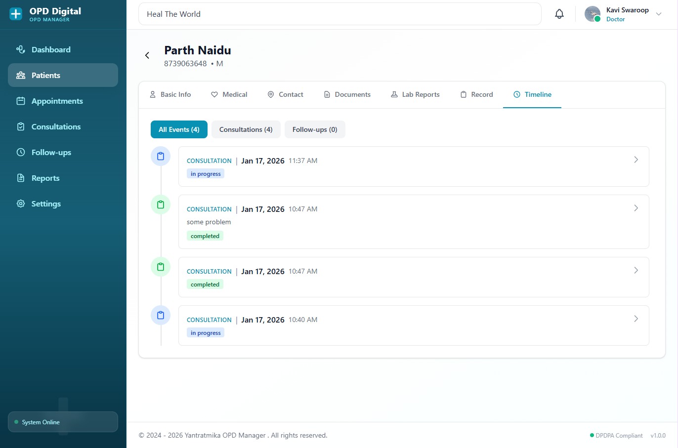 OPD Digital Patient Records